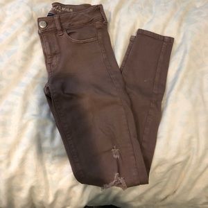 Light maroon high-rise jeggings